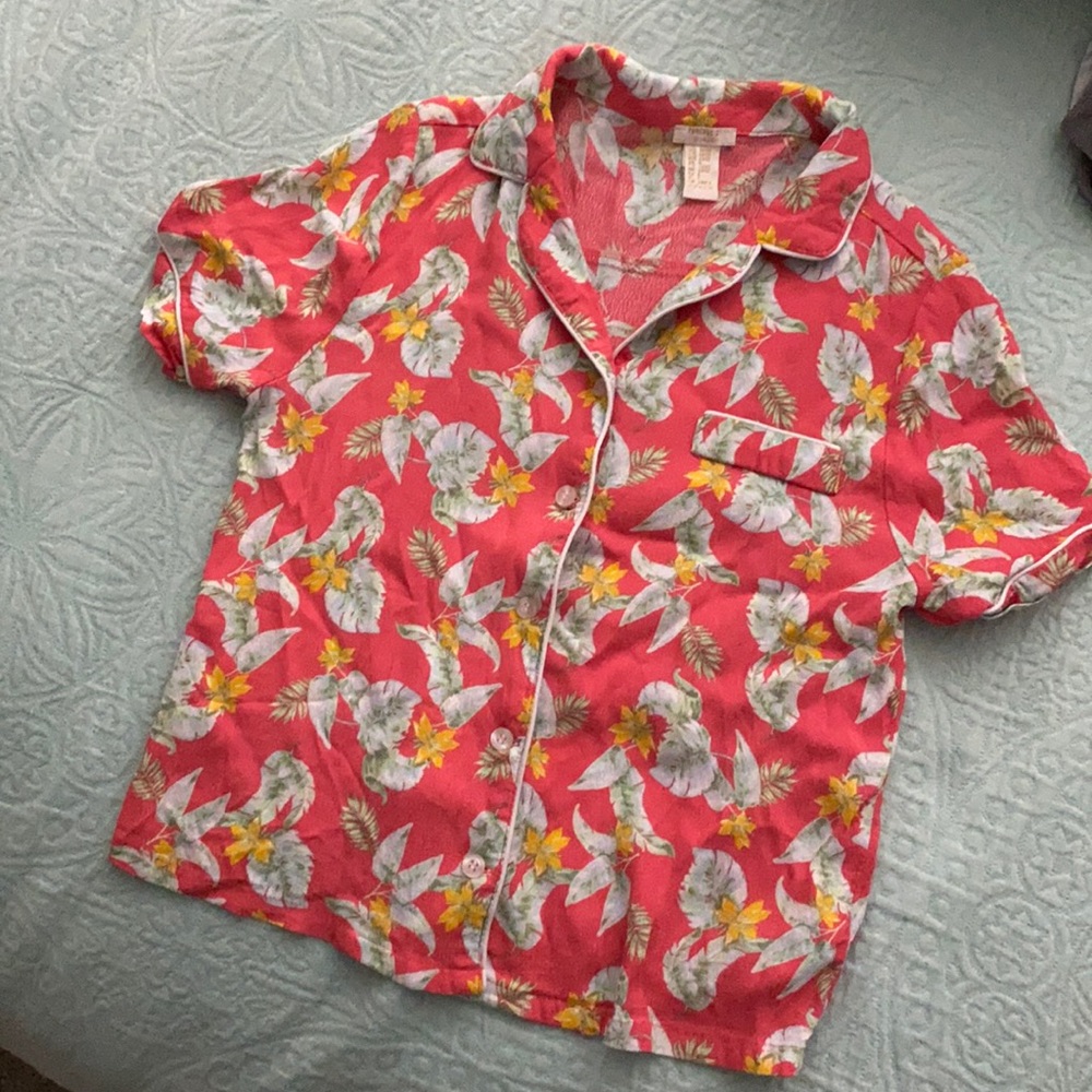 Hawaiian crop top blouse
